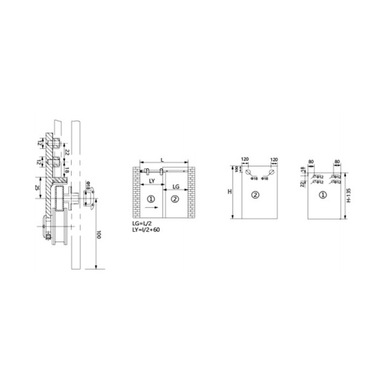 Accesorios de puerta corredizo A003