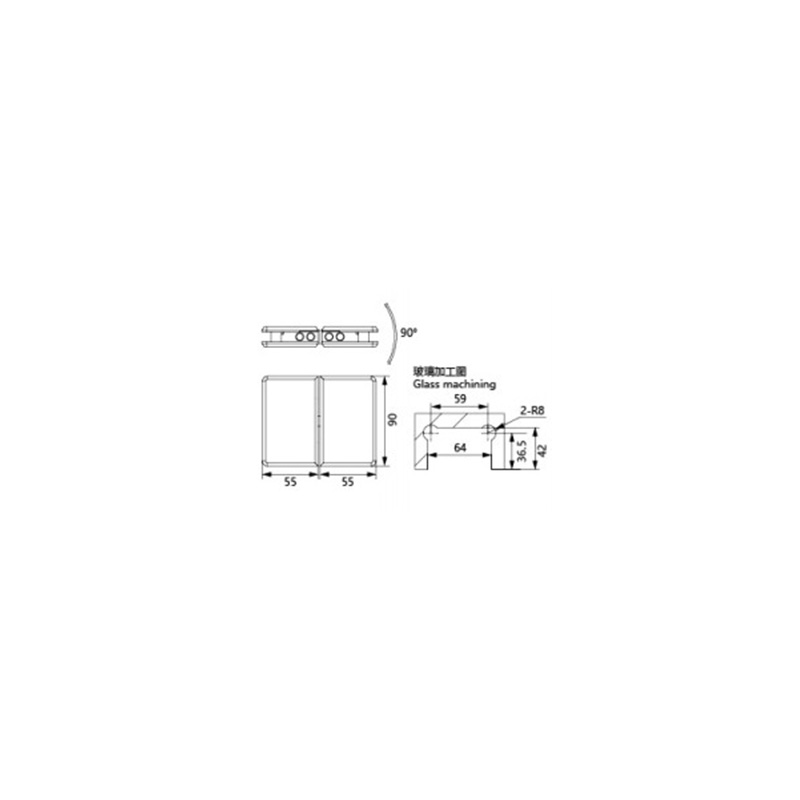 Bisagra de puerta de ducha de vidrio SK4214