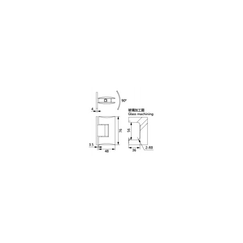 Bisagra de puerta de ducha de vidrio 4239